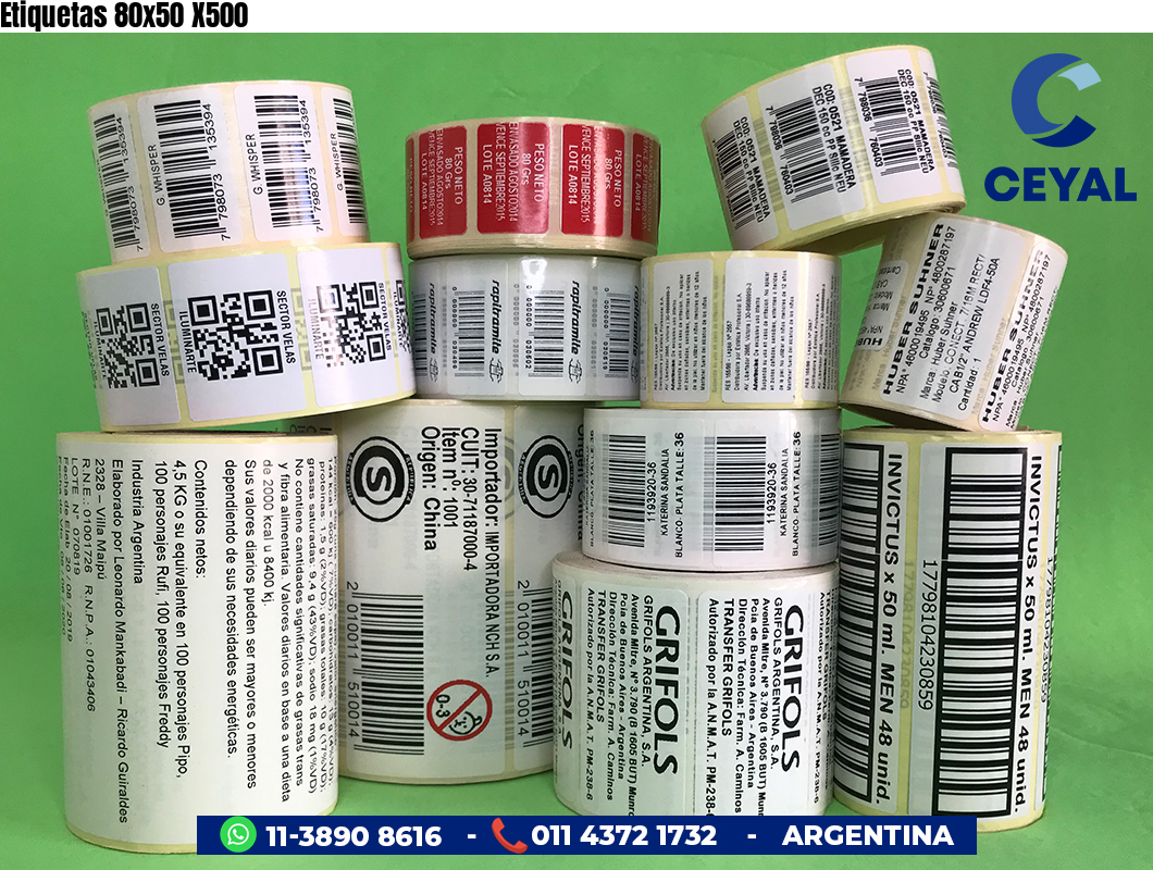 Etiquetas 80x50 X500