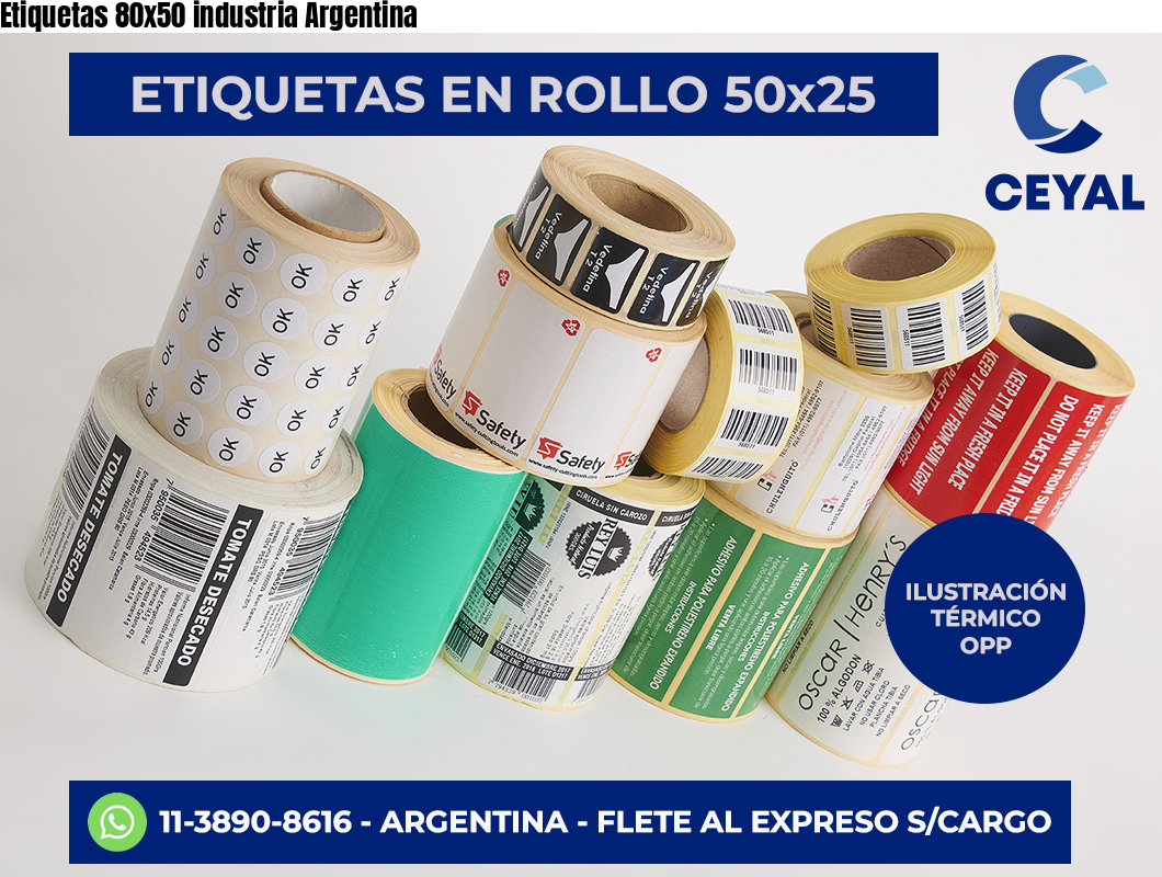 Etiquetas 80x50 industria Argentina