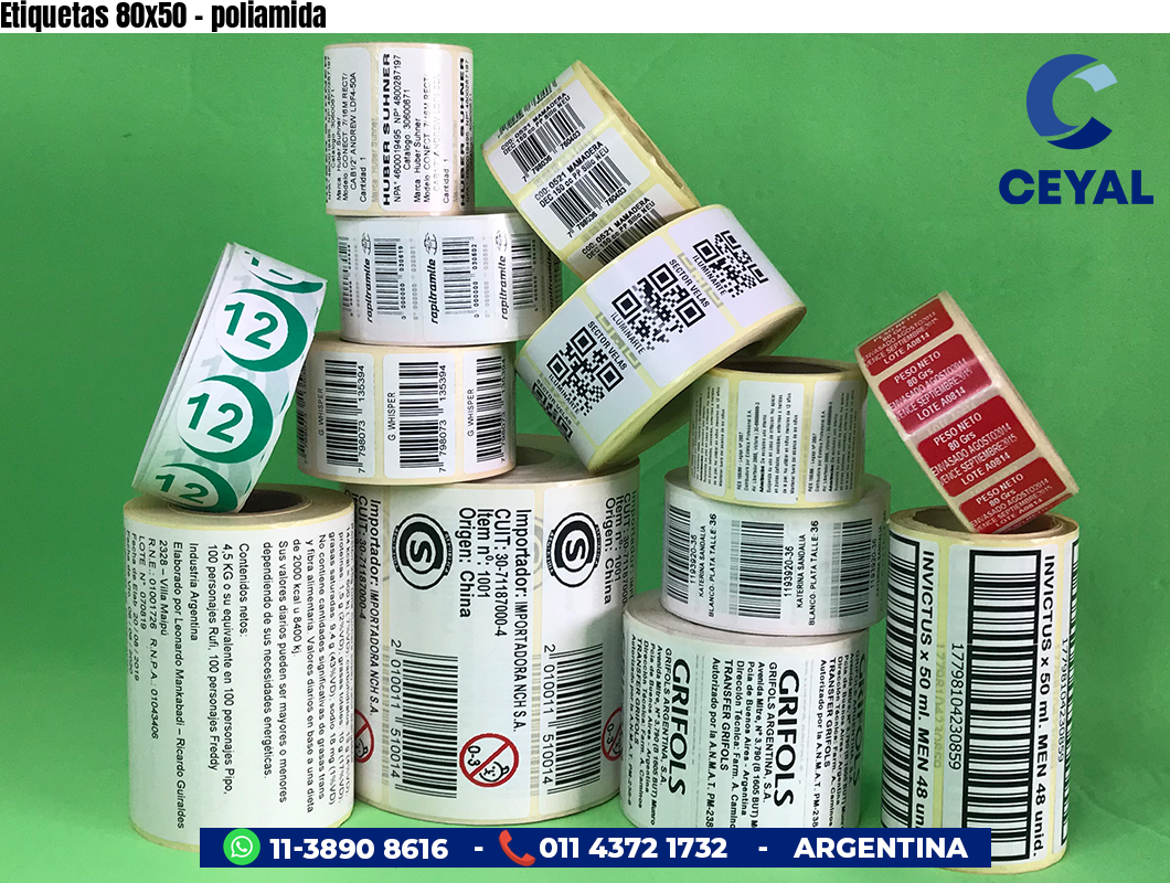 Etiquetas 80x50 - poliamida