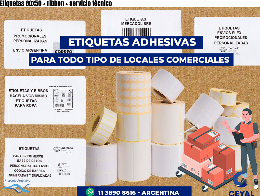 Etiquetas 80x50 ribbon servicio técnico