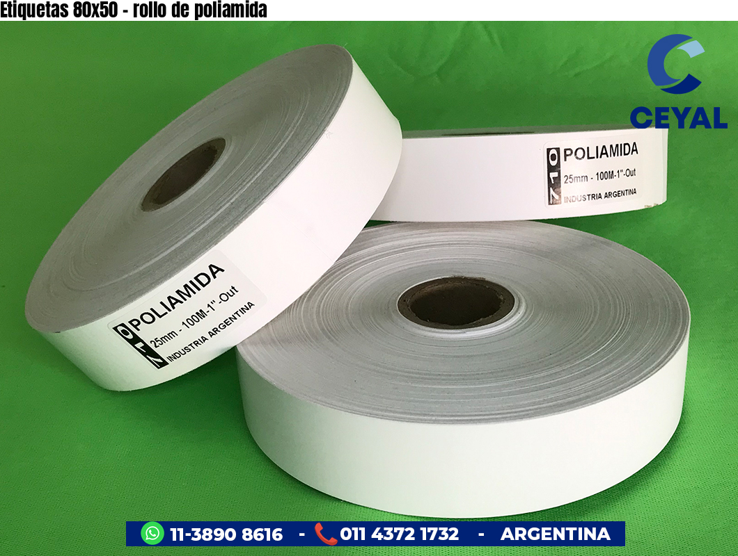 Etiquetas 80x50 - rollo de poliamida