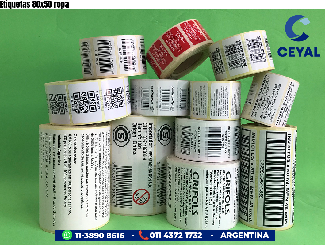 Etiquetas 80x50 ropa