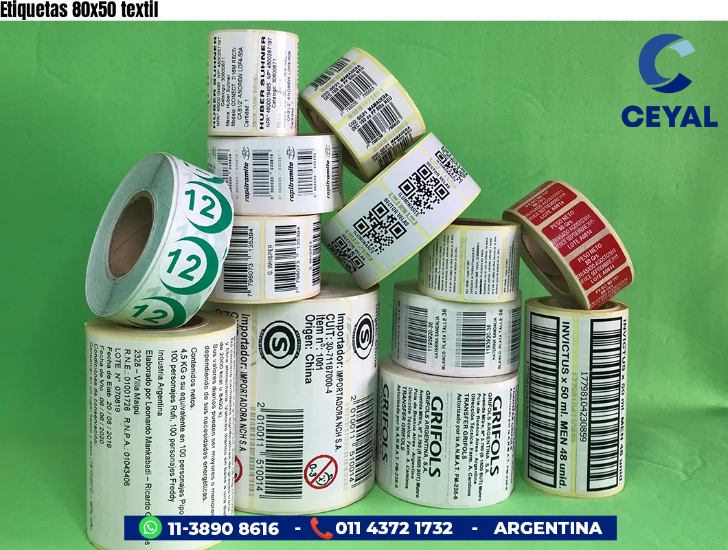 Etiquetas 80x50 textil