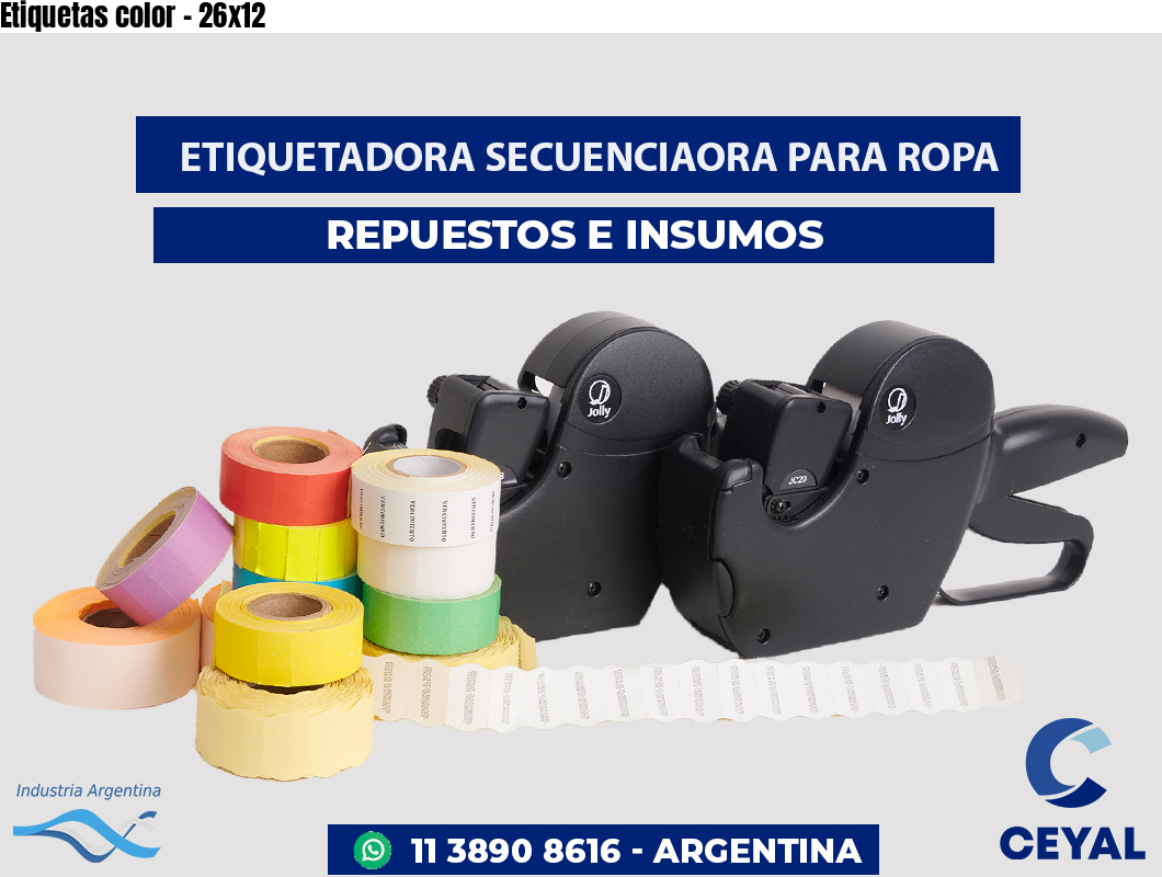 Etiquetas color - 26x12