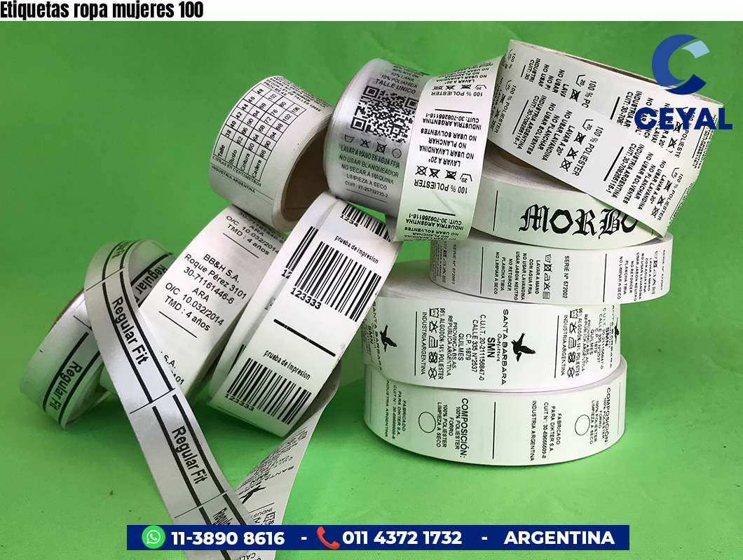 Etiquetas ropa mujeres 100