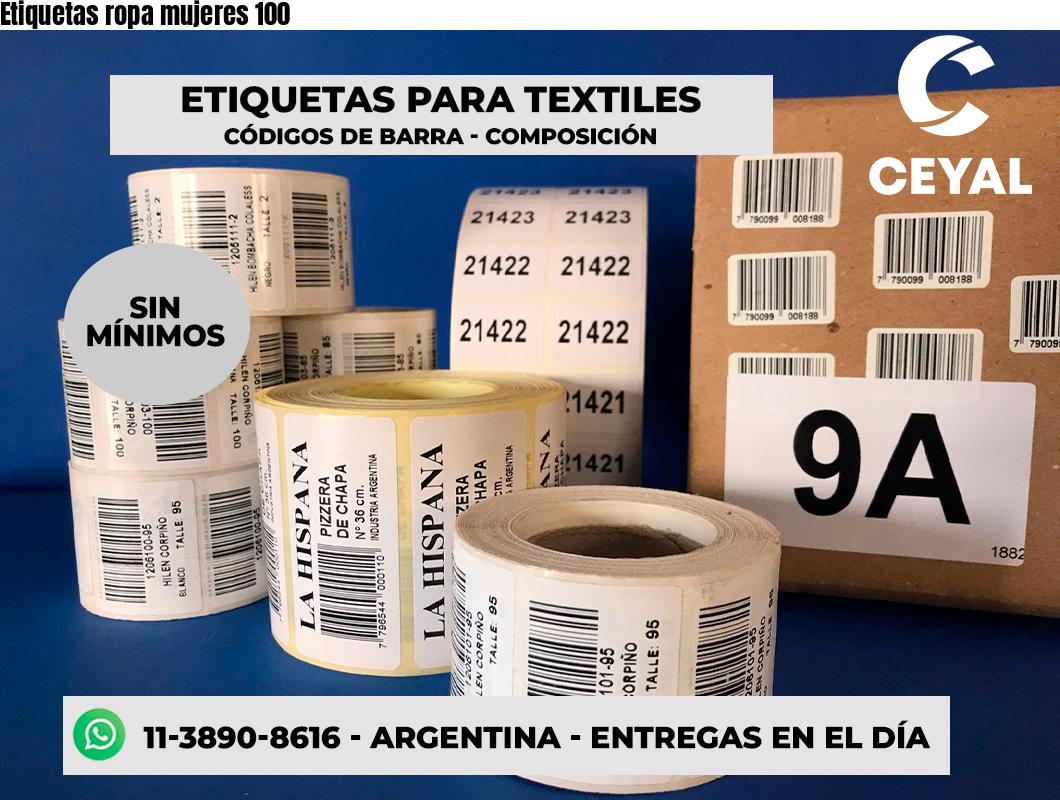 Etiquetas ropa mujeres 100