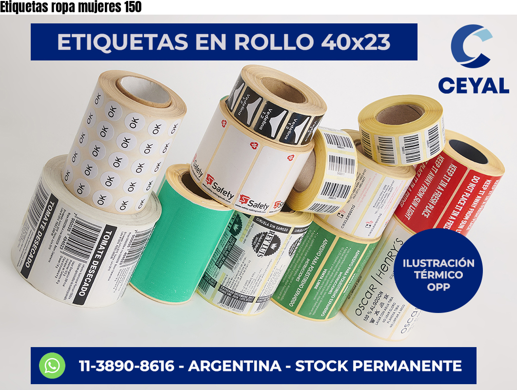 Etiquetas ropa mujeres 150