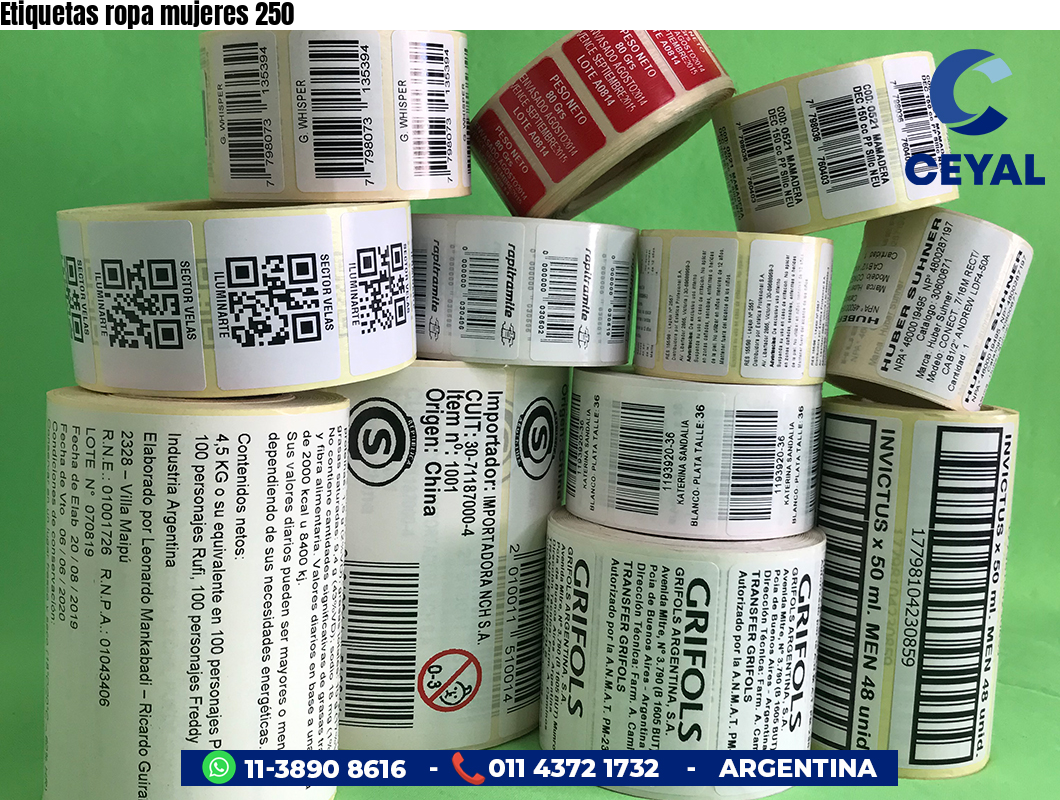 Etiquetas ropa mujeres 250