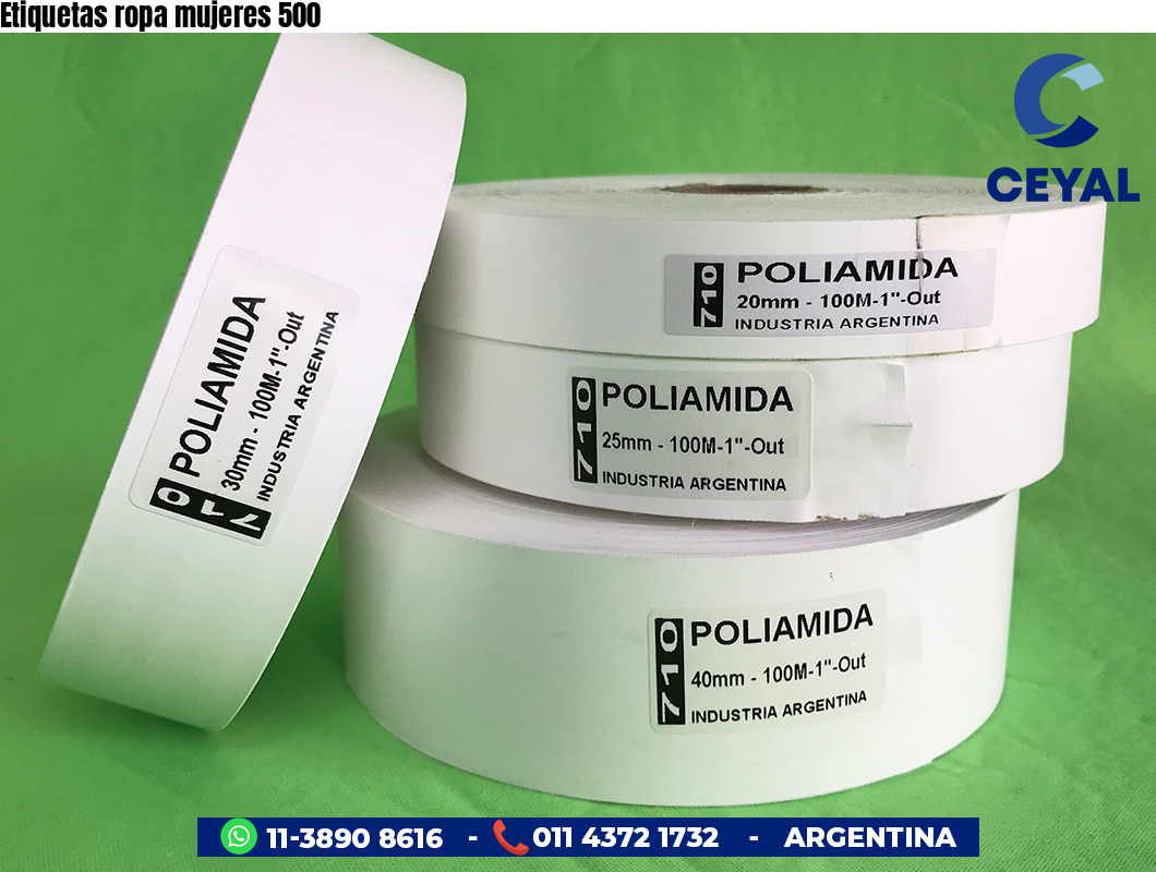 Etiquetas ropa mujeres 500