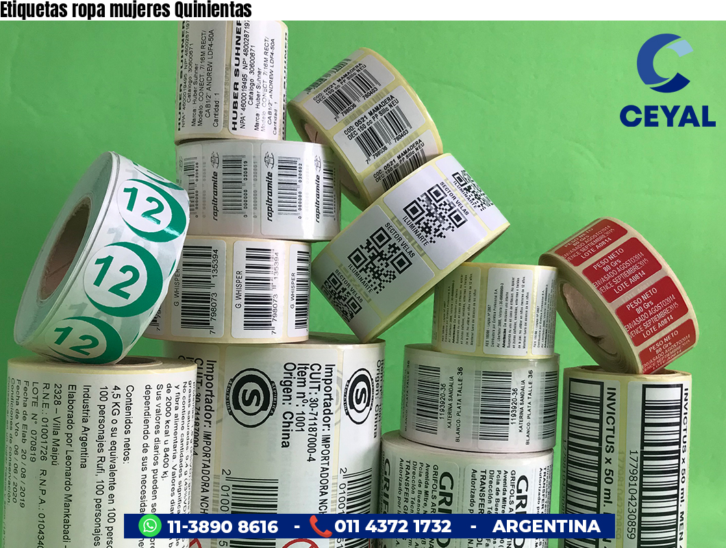 Etiquetas ropa mujeres Quinientas