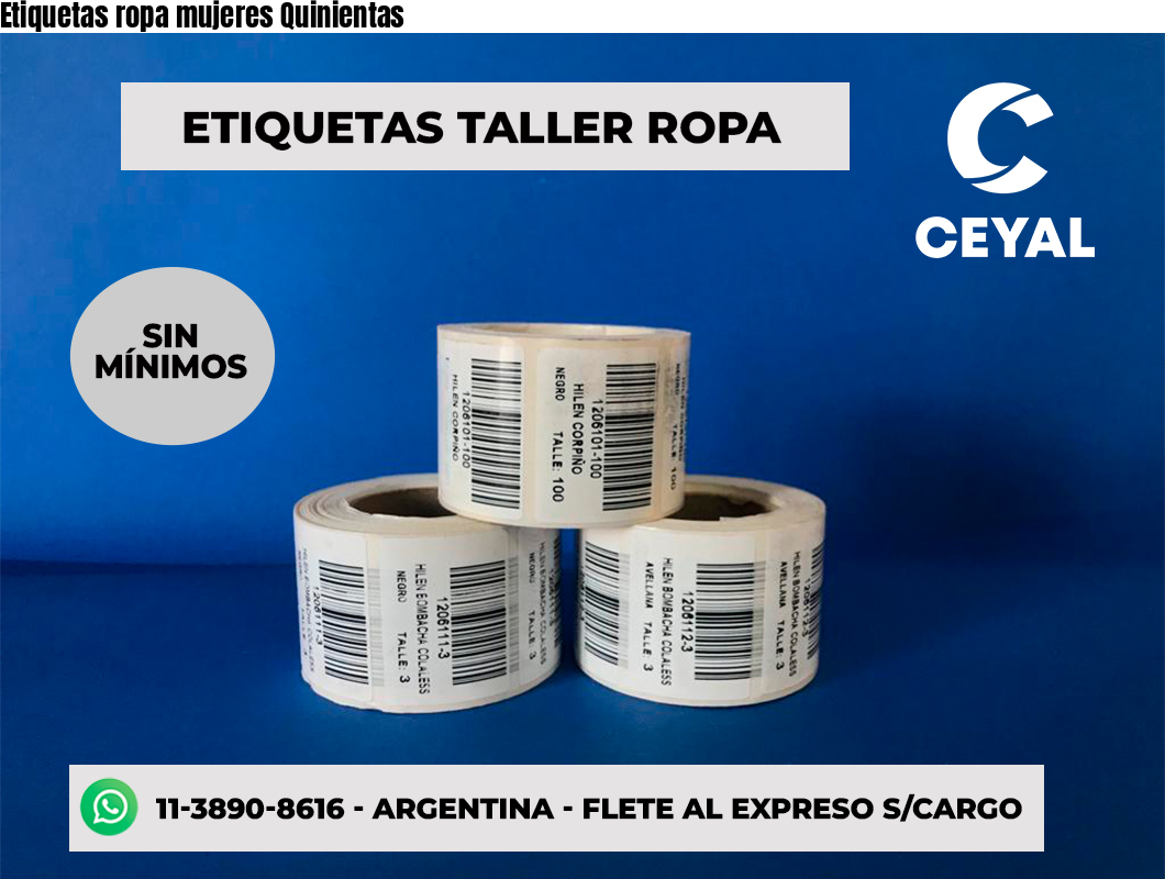 Etiquetas ropa mujeres Quinientas