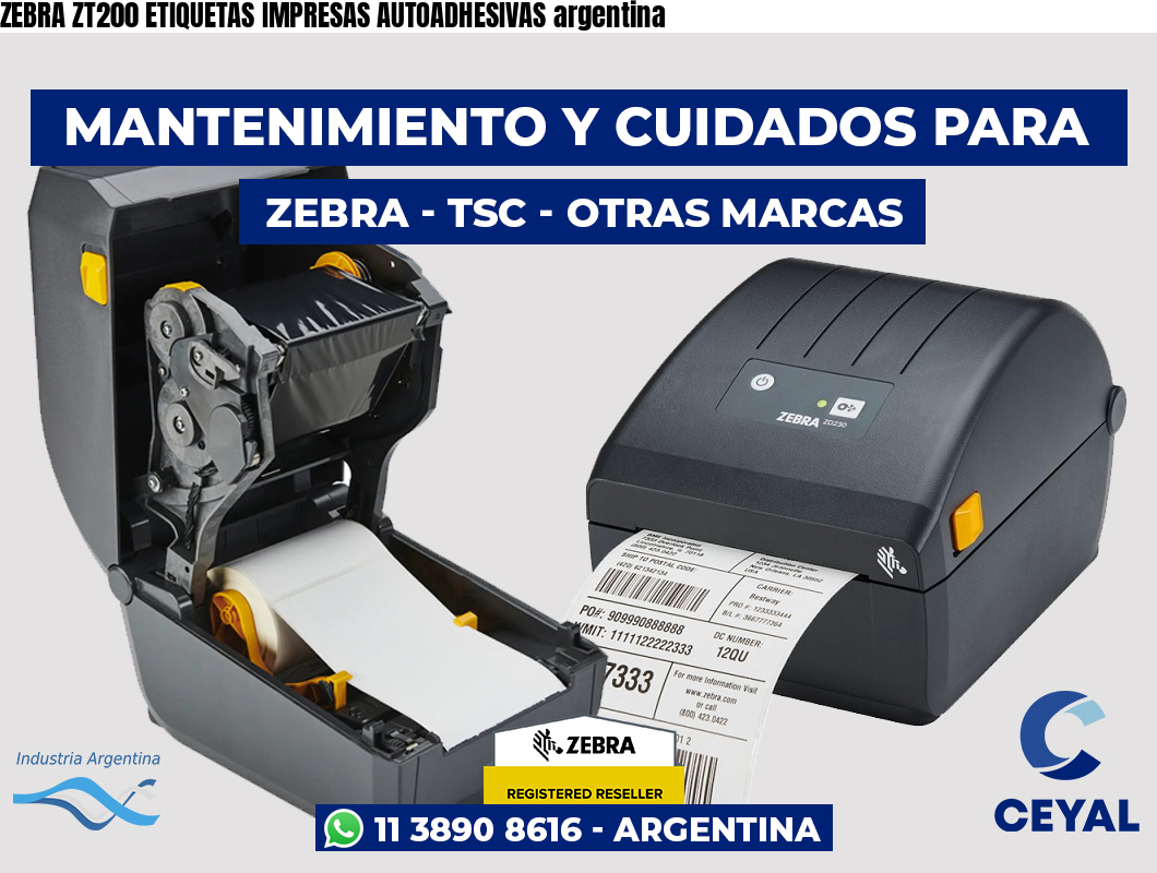 ZEBRA ZT200 ETIQUETAS IMPRESAS AUTOADHESIVAS argentina