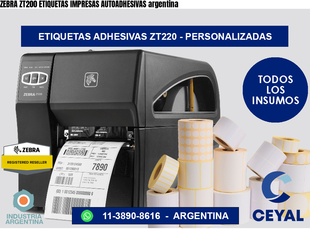 ZEBRA ZT200 ETIQUETAS IMPRESAS AUTOADHESIVAS argentina
