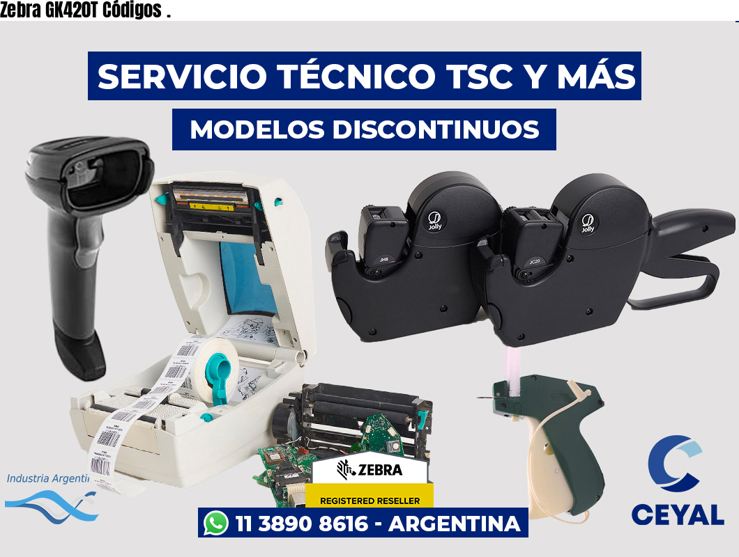 Zebra GK420T Códigos .
