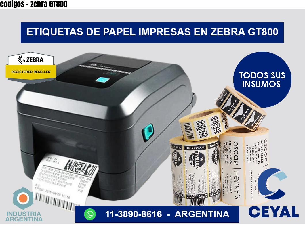 codigos – zebra GT800
