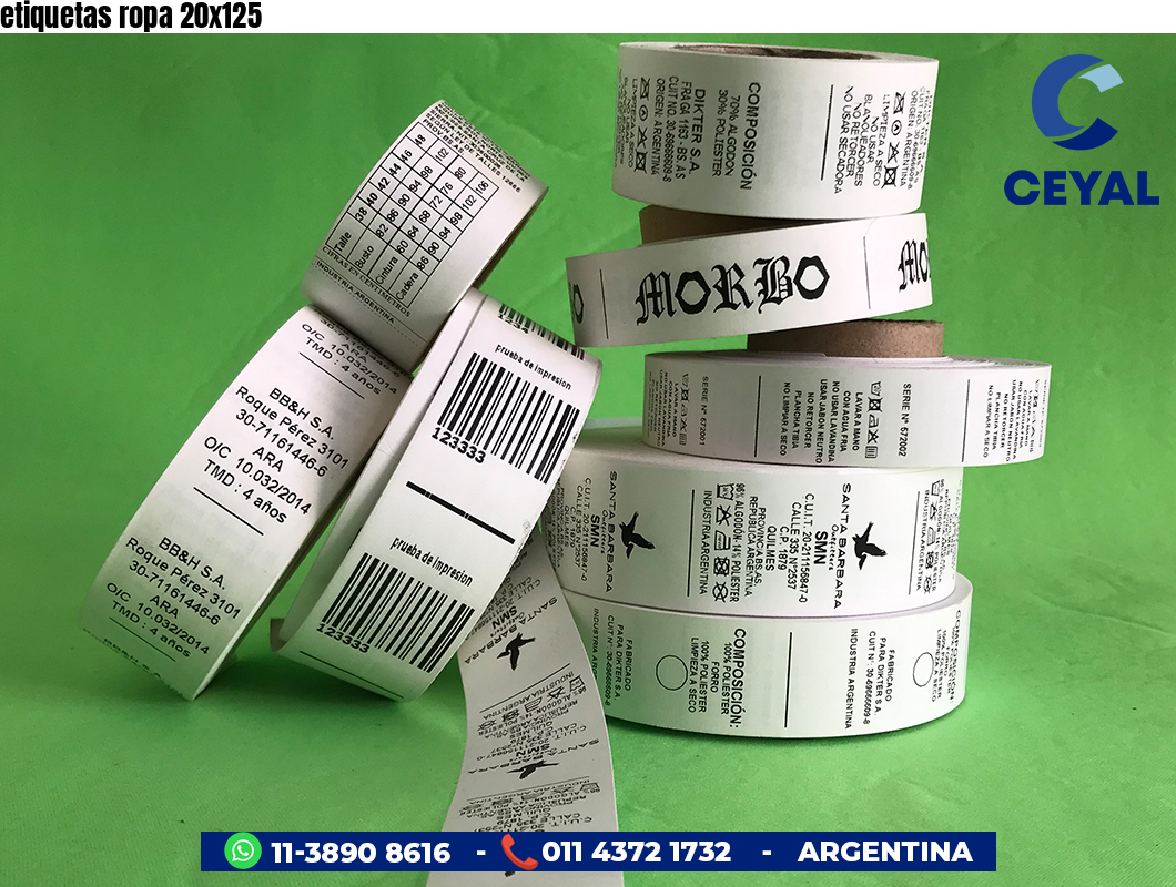 etiquetas ropa 20x125