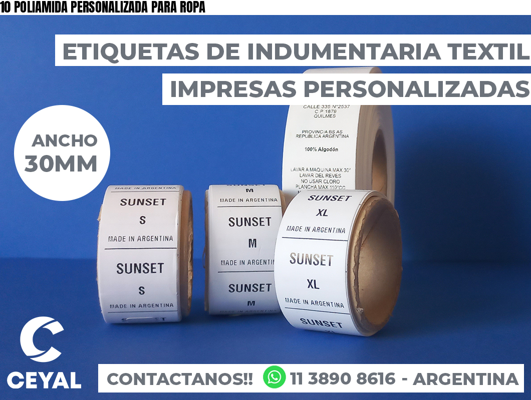 10 POLIAMIDA PERSONALIZADA PARA ROPA