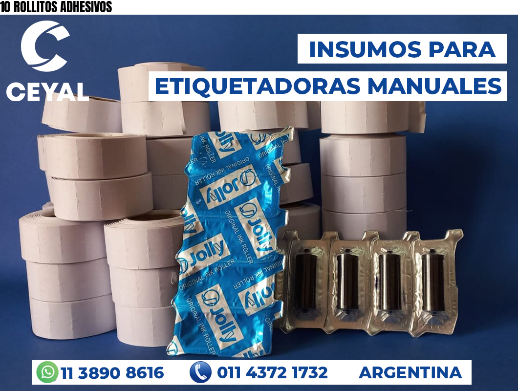10 ROLLITOS ADHESIVOS