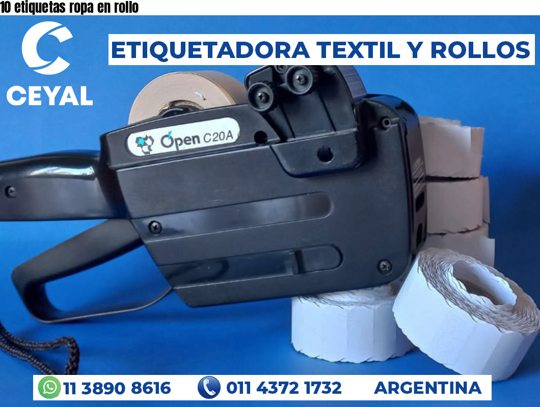 10 etiquetas ropa en rollo