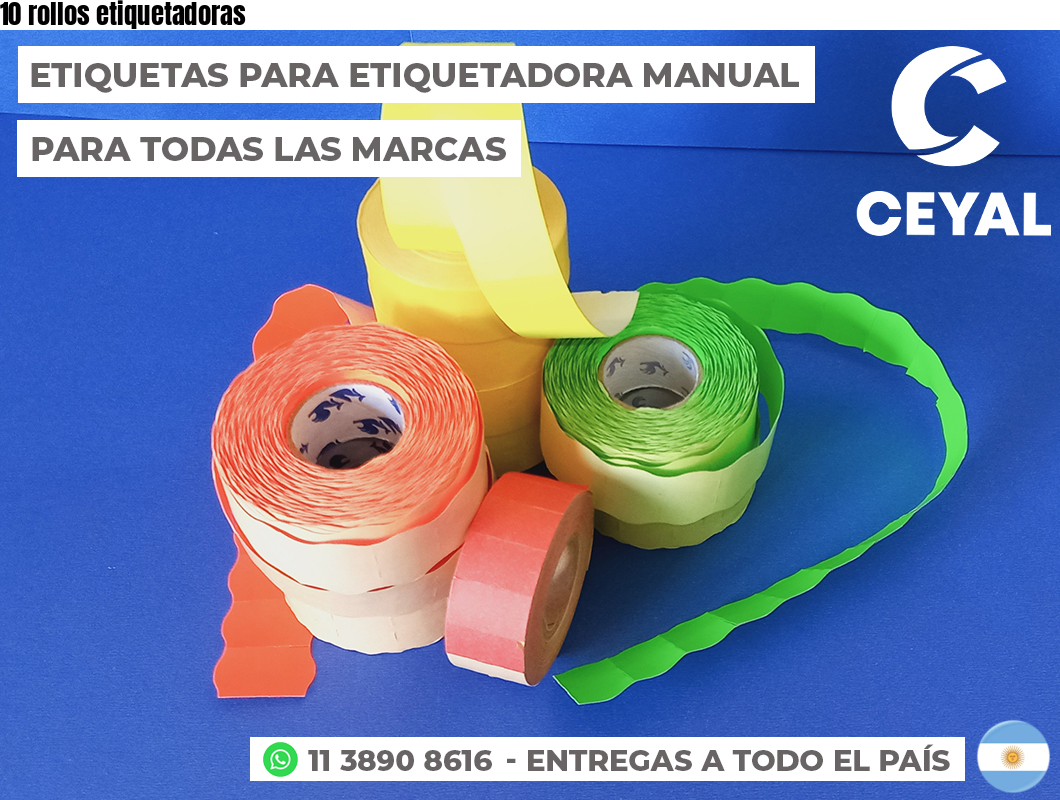 10 rollos etiquetadoras
