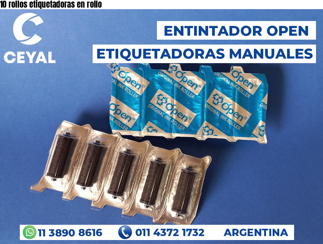 10 rollos etiquetadoras en rollo