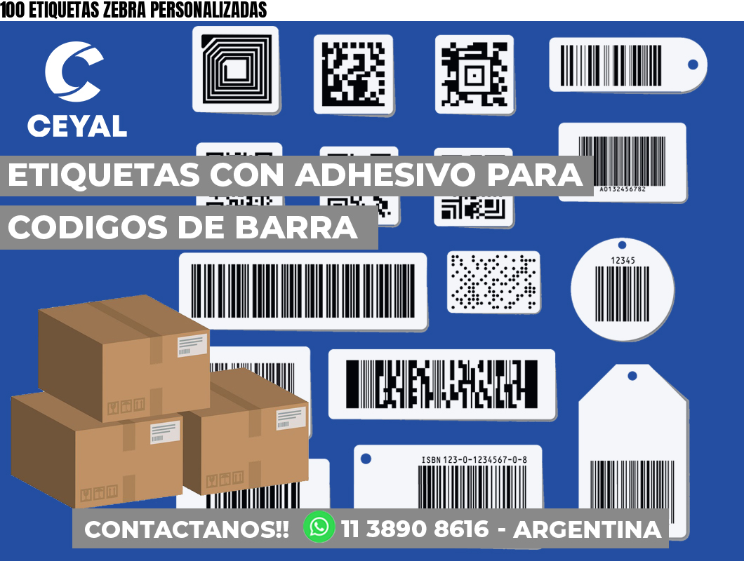 100 ETIQUETAS ZEBRA PERSONALIZADAS