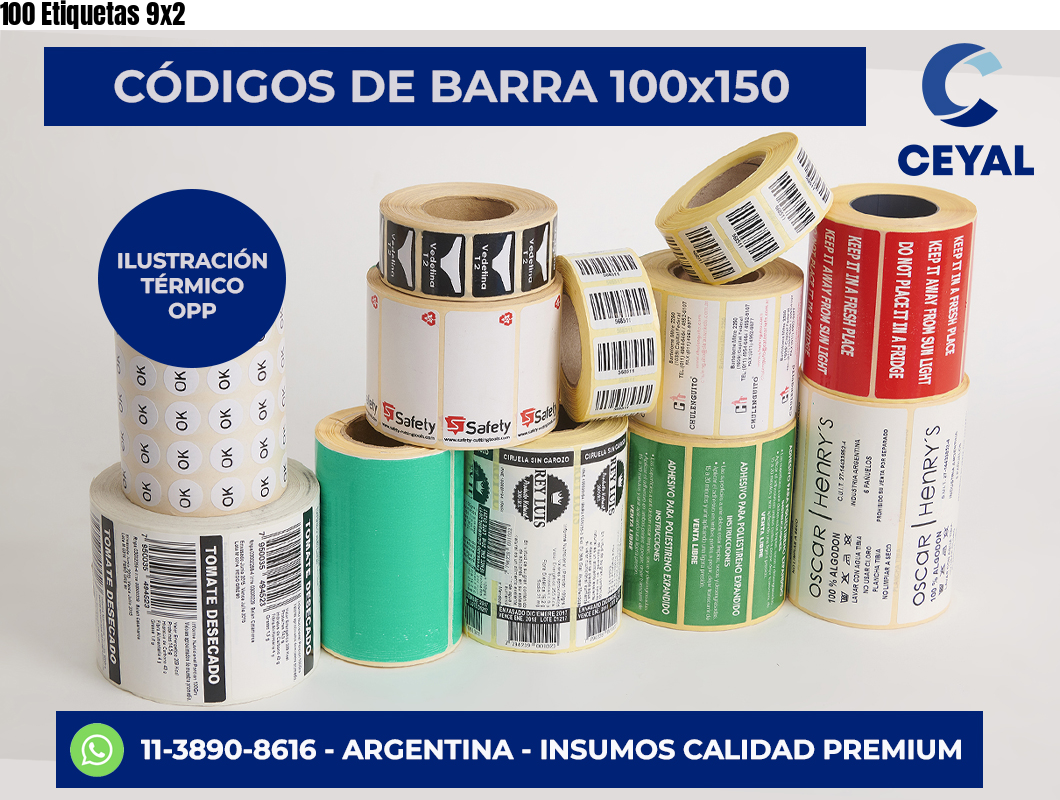 100 Etiquetas 9×2
