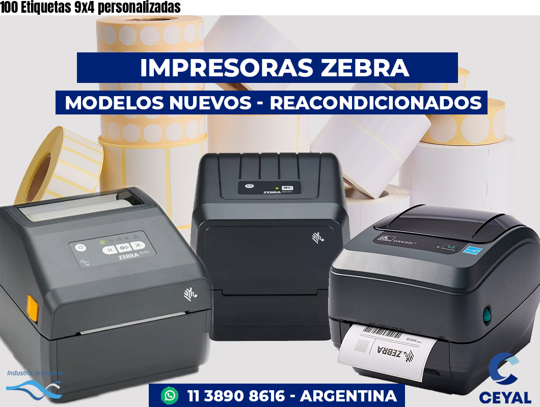 100 Etiquetas 9x4 personalizadas
