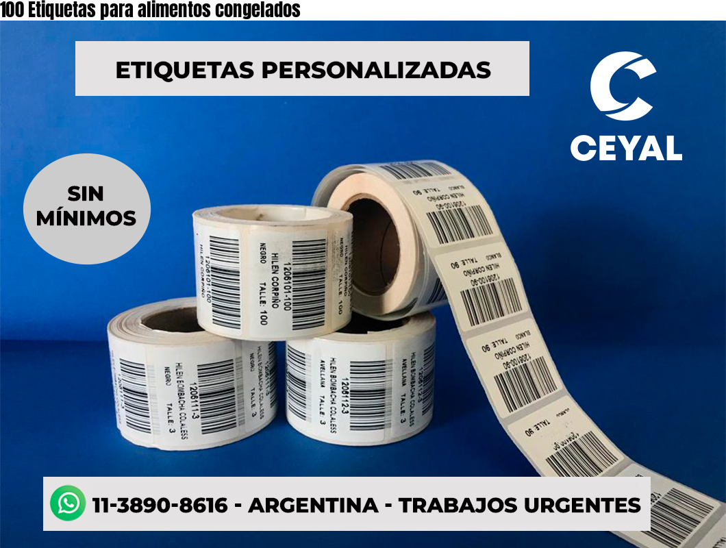 100 Etiquetas para alimentos congelados