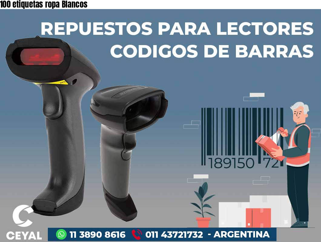 100 etiquetas ropa Blancos