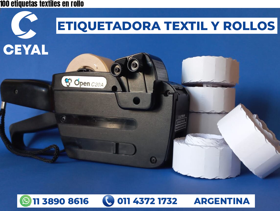 100 etiquetas textiles en rollo