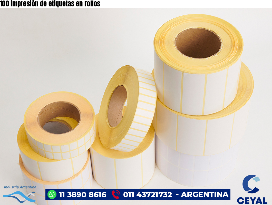 100 impresión de etiquetas en rollos