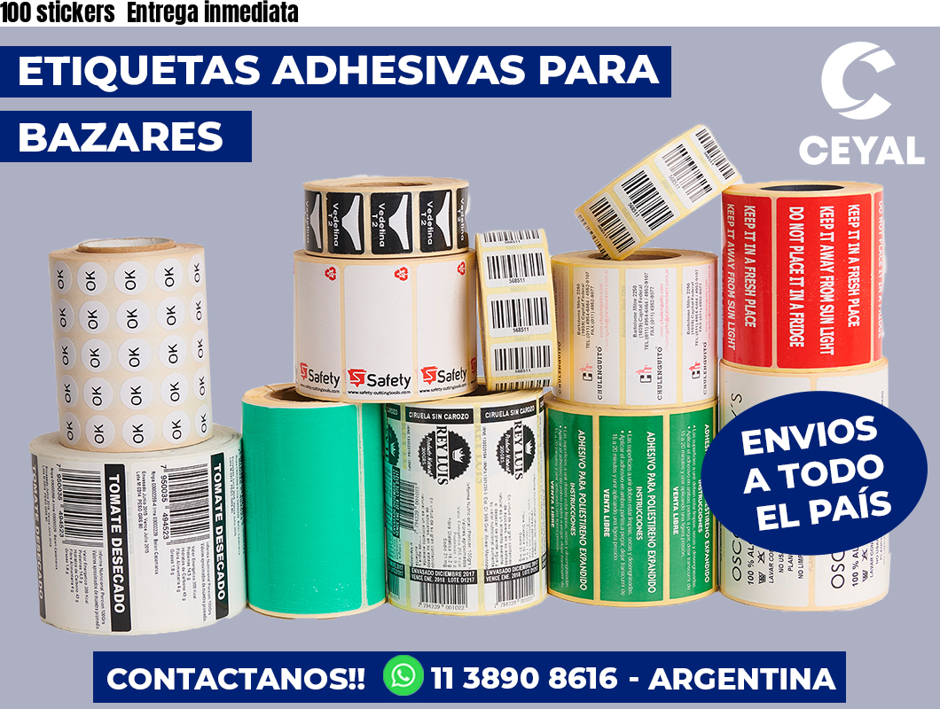 100 stickers  Entrega inmediata