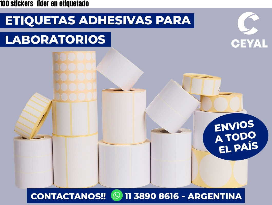 100 stickers  líder en etiquetado