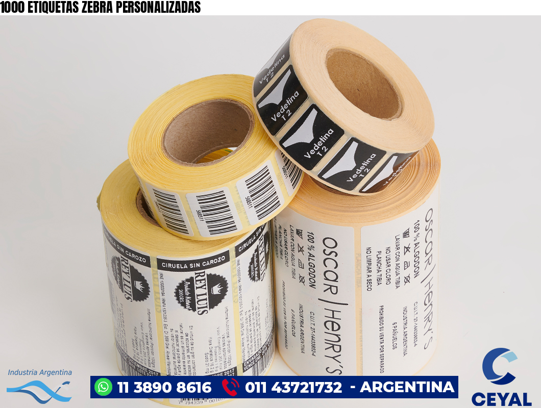 1000 ETIQUETAS ZEBRA PERSONALIZADAS