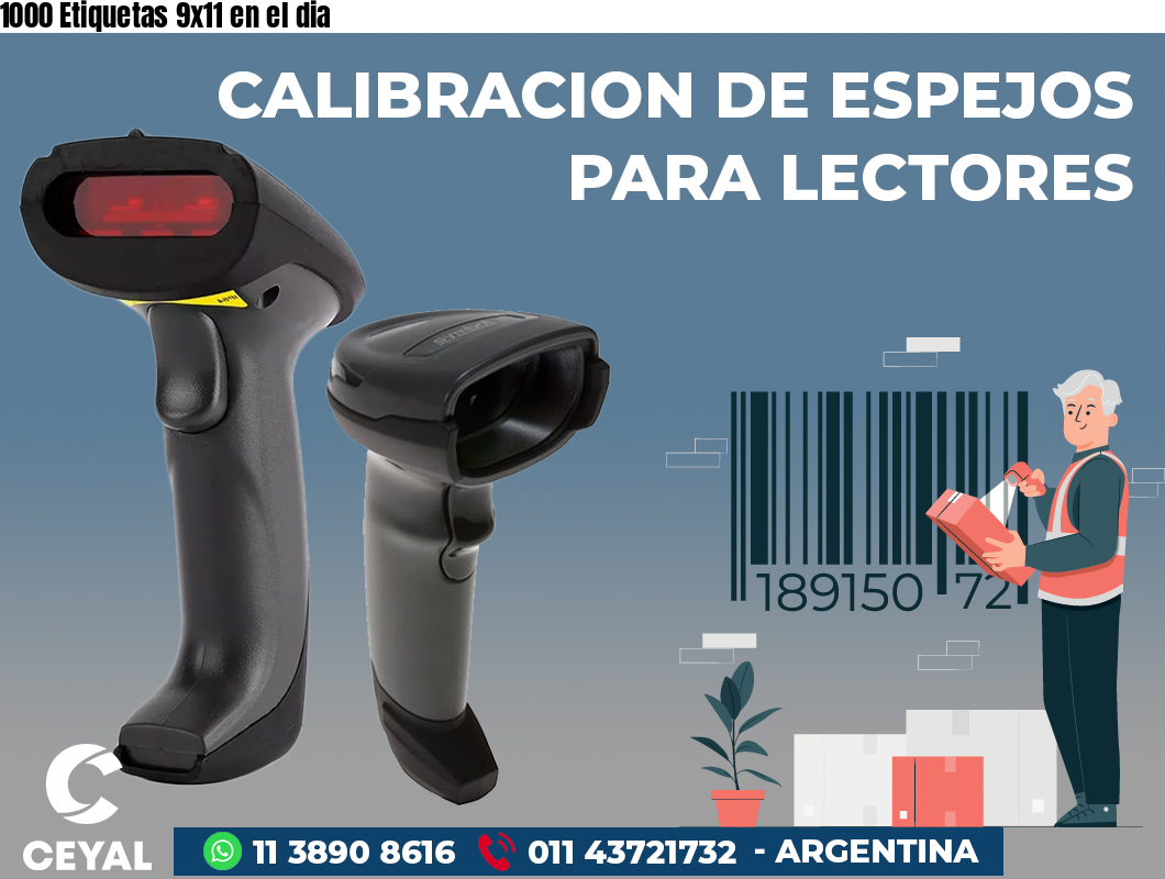 1000 Etiquetas 9x11 en el dia