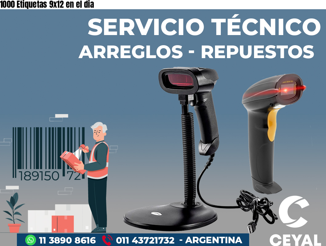 1000 Etiquetas 9x12 en el dia