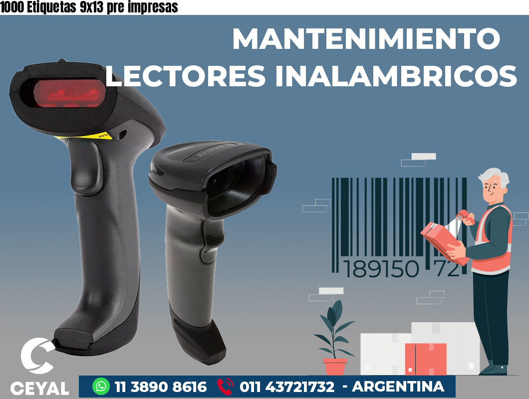 1000 Etiquetas 9x13 pre impresas