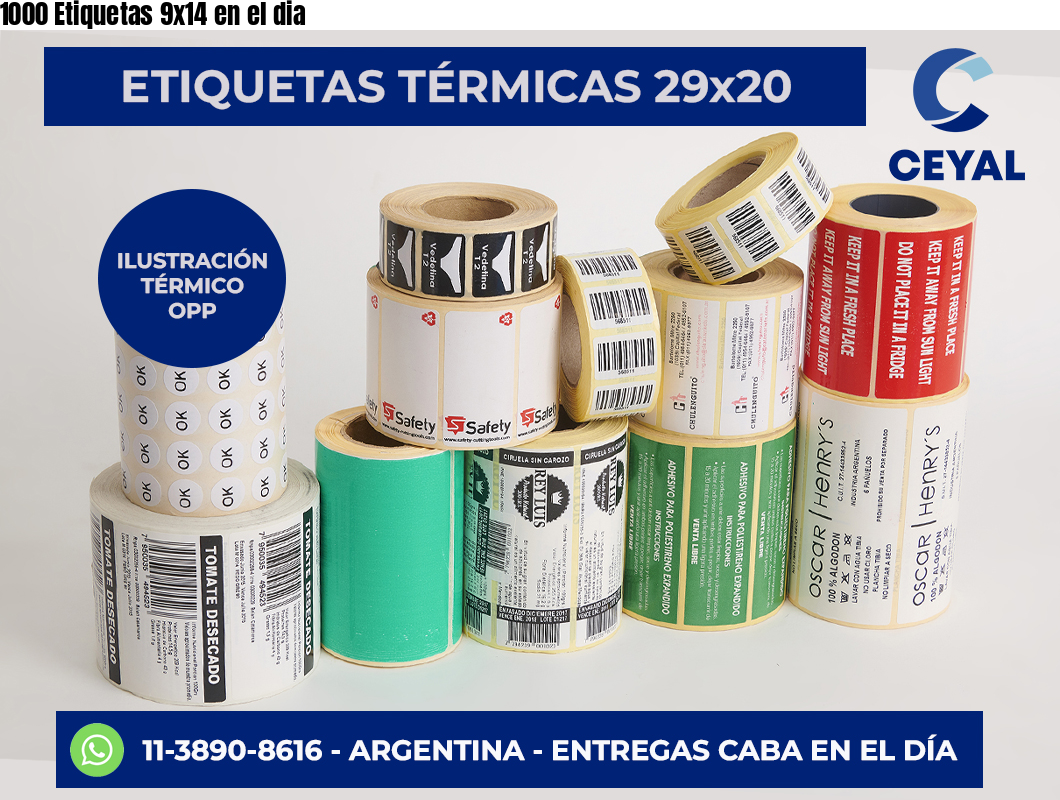 1000 Etiquetas 9×14 en el dia