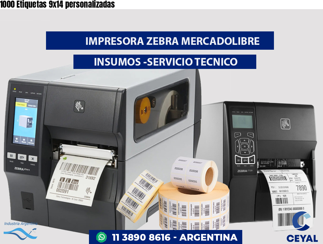 1000 Etiquetas 9x14 personalizadas