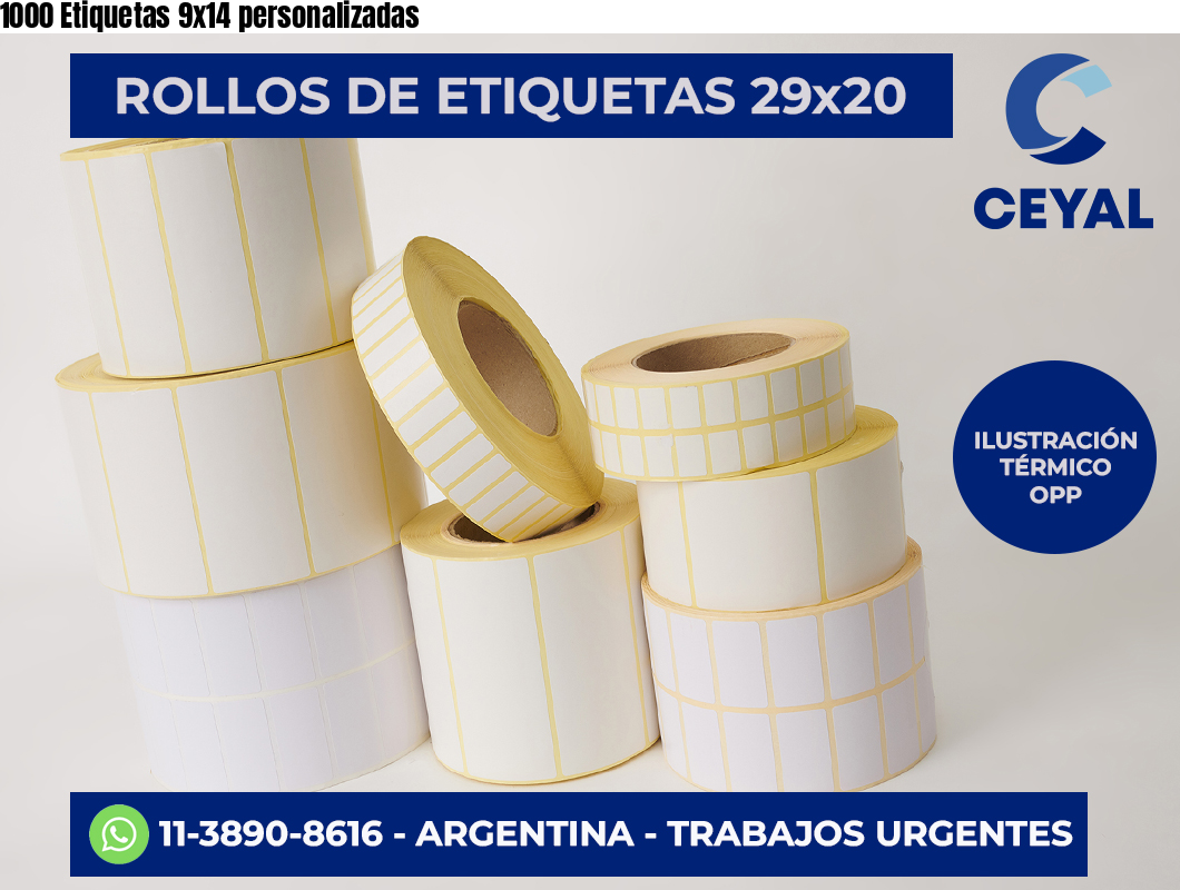 1000 Etiquetas 9×14 personalizadas