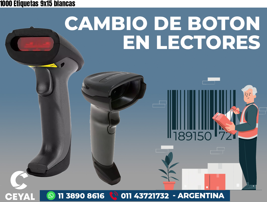 1000 Etiquetas 9x15 blancas