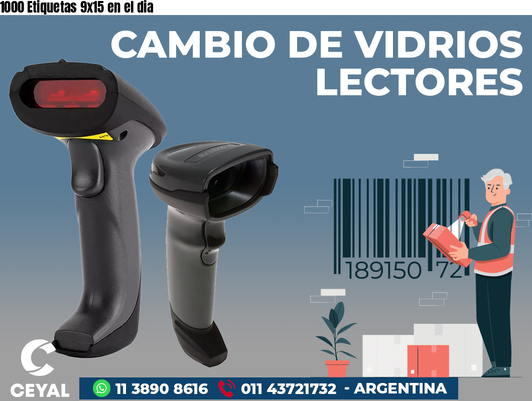 1000 Etiquetas 9x15 en el dia