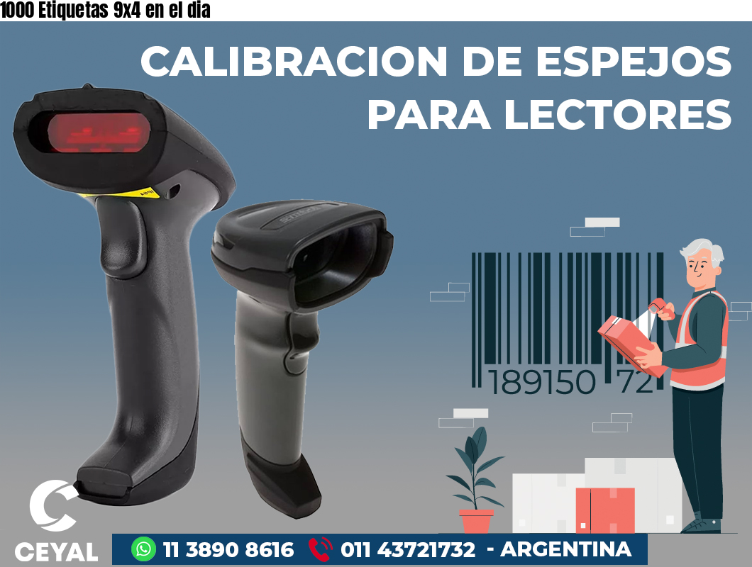 1000 Etiquetas 9x4 en el dia