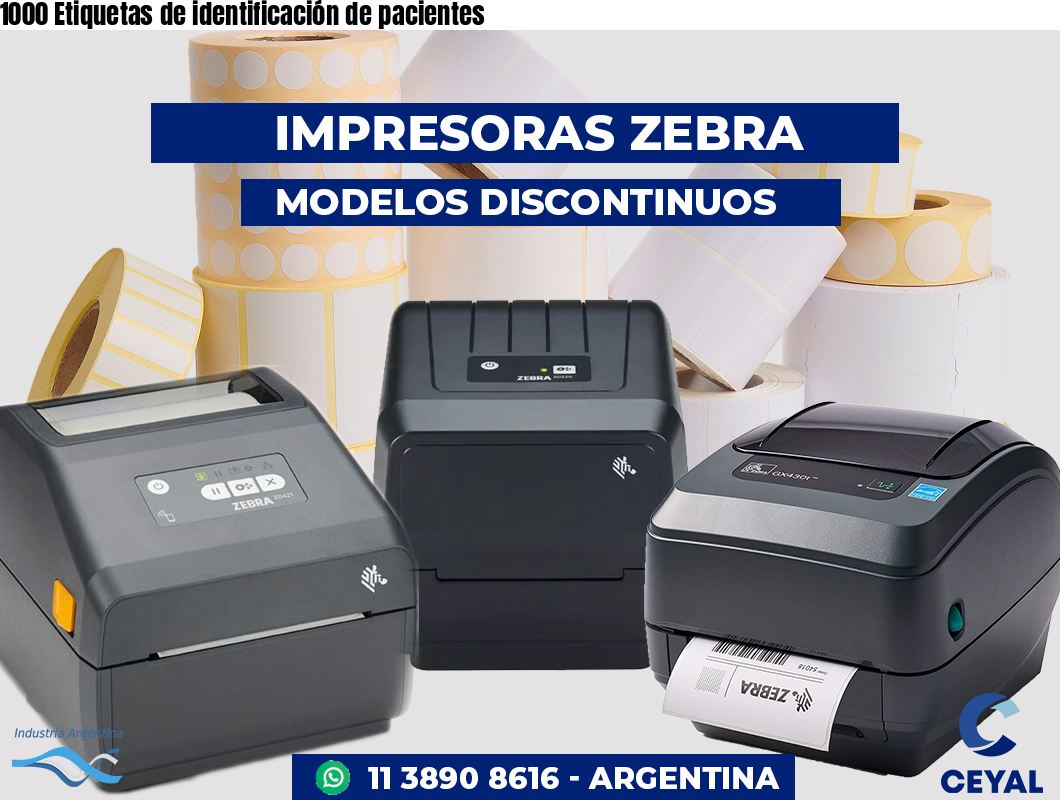 1000 Etiquetas de identificación de pacientes