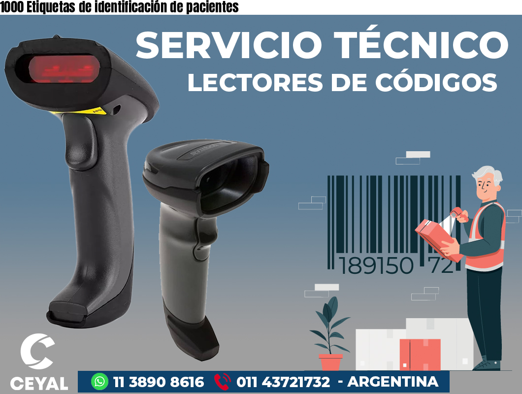 1000 Etiquetas de identificación de pacientes