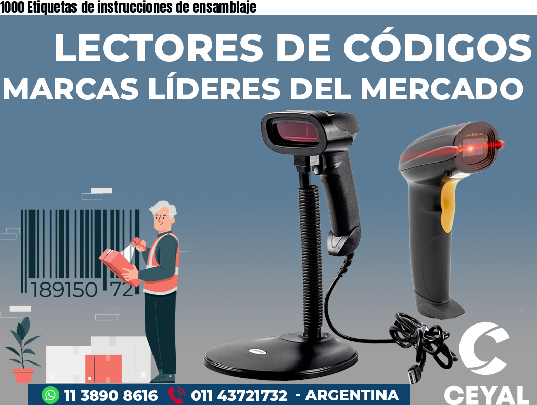 1000 Etiquetas de instrucciones de ensamblaje