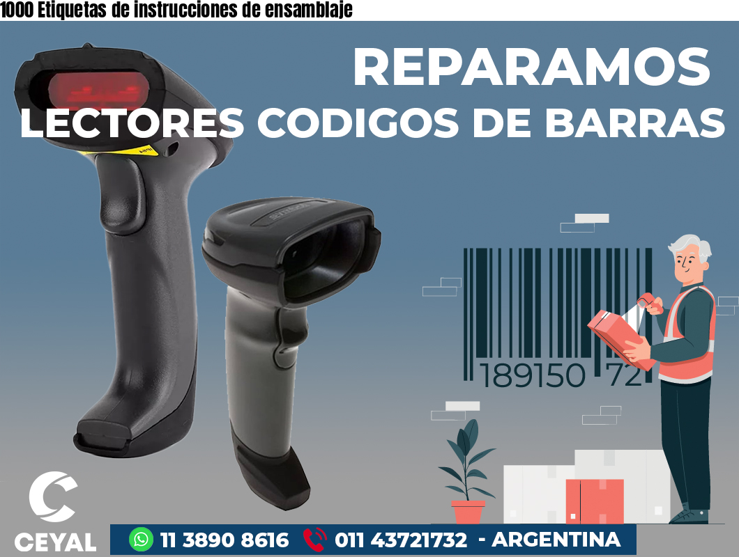 1000 Etiquetas de instrucciones de ensamblaje