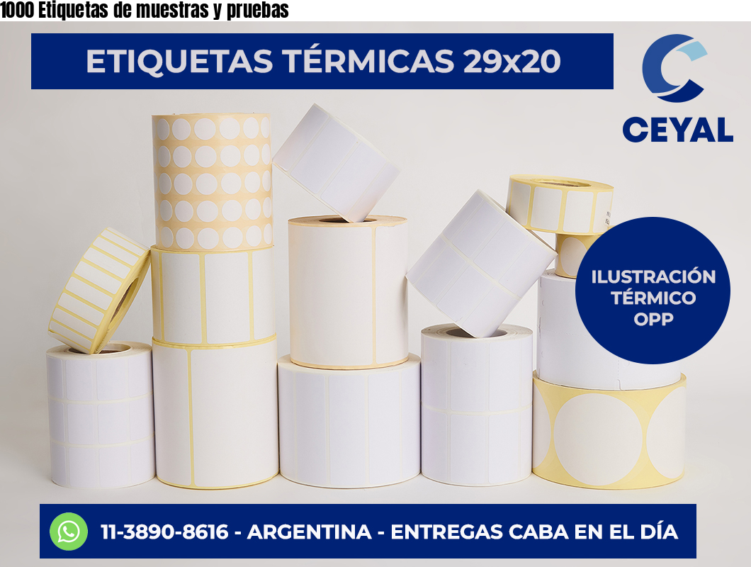 1000 Etiquetas de muestras y pruebas