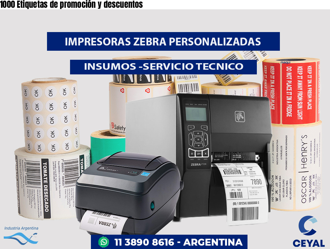 1000 Etiquetas de promoción y descuentos